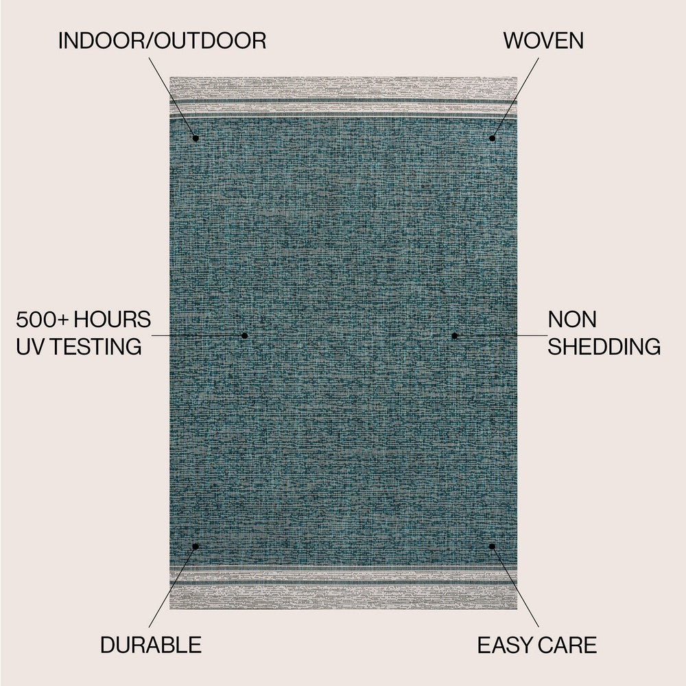 Zuri Modern Minimalist Mingled Indoor/Outdoor Area Rug