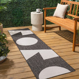 Wren Modern Geometric Abstract Two-tone Indoor/Outdoor Area Rug