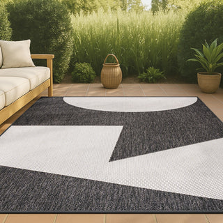 Wren Modern Geometric Abstract Two-tone Indoor/Outdoor Area Rug