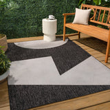 Wren Modern Geometric Abstract Two-tone Indoor/Outdoor Area Rug