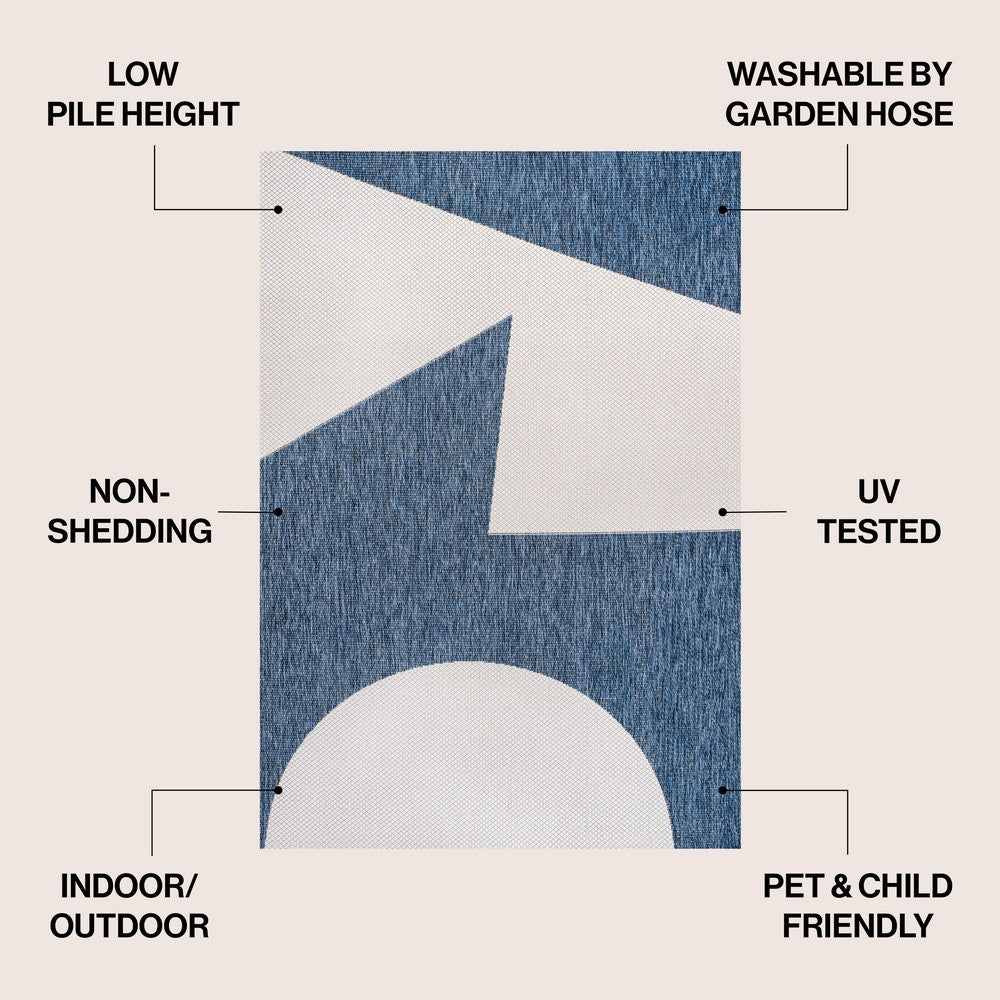 Wren Modern Geometric Abstract Two-tone Indoor/Outdoor Area Rug