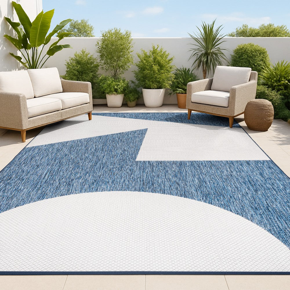 Wren Modern Geometric Abstract Two-tone Indoor/Outdoor Area Rug