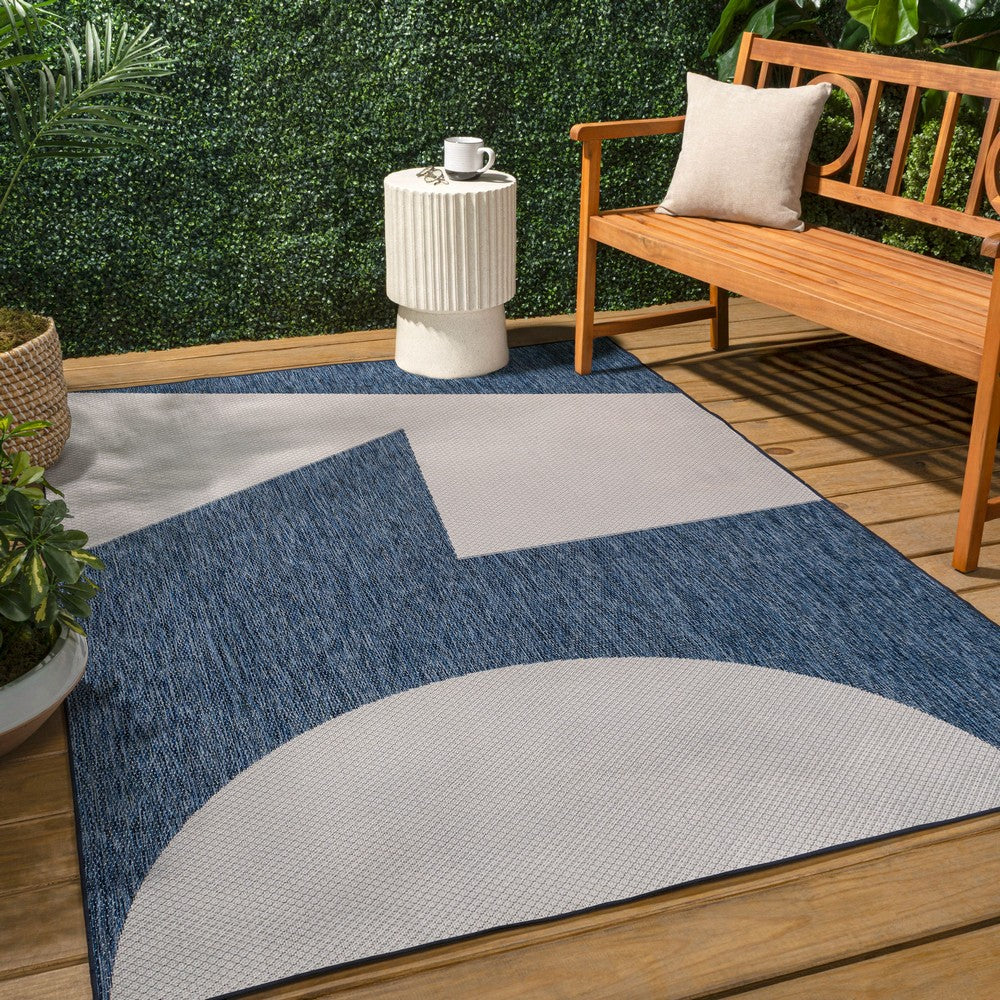 Wren Modern Geometric Abstract Two-tone Indoor/Outdoor Area Rug