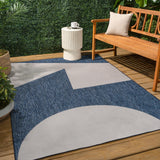 Wren Modern Geometric Abstract Two-tone Indoor/Outdoor Area Rug