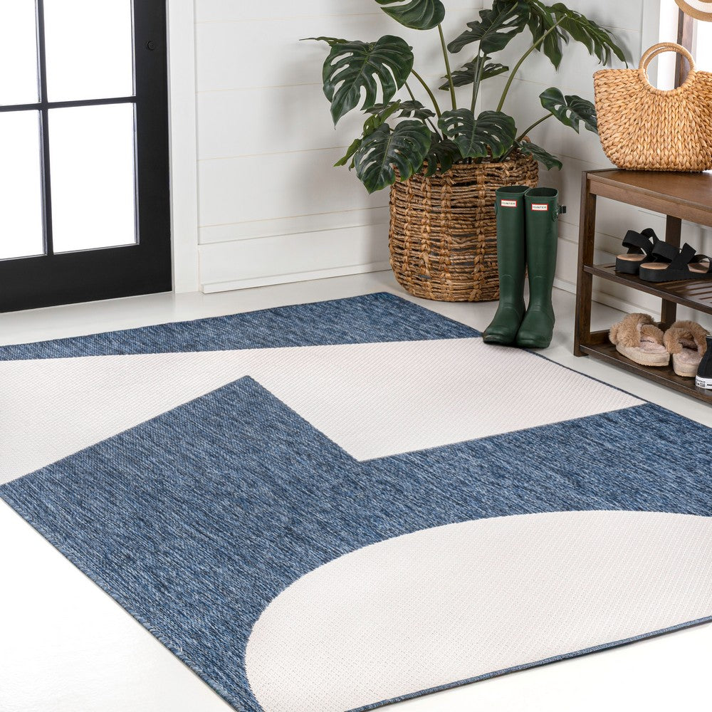 Wren Modern Geometric Abstract Two-tone Indoor/Outdoor Area Rug
