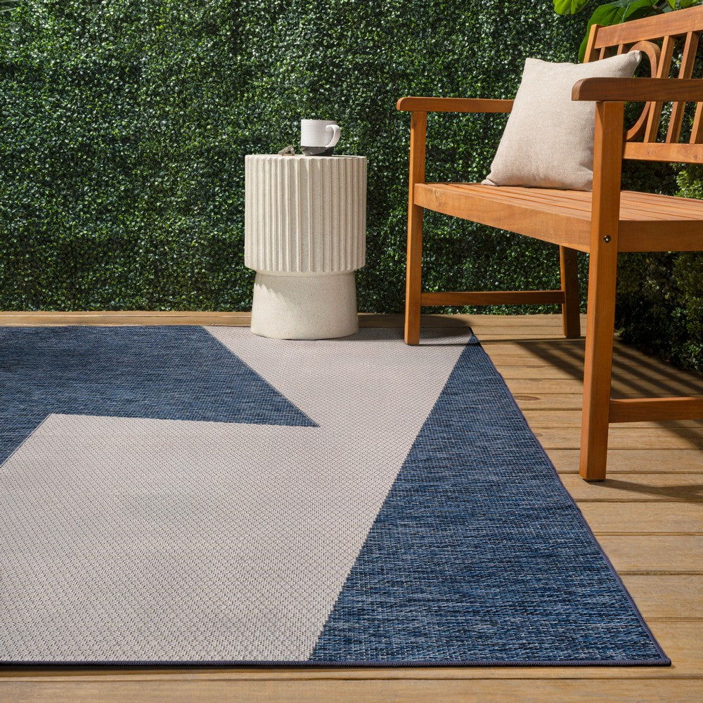 Wren Modern Geometric Abstract Two-tone Indoor/Outdoor Area Rug