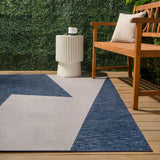 Wren Modern Geometric Abstract Two-tone Indoor/Outdoor Area Rug