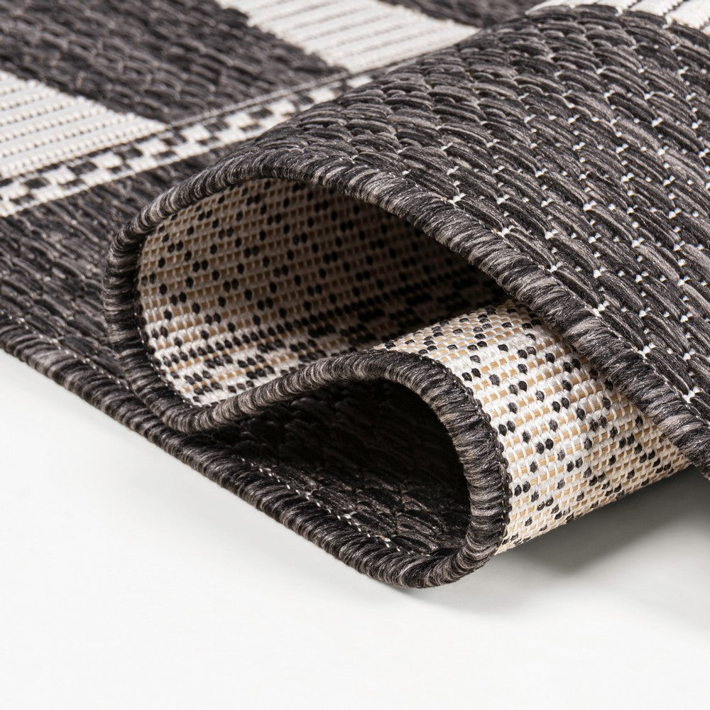 Moor Modern Geometric Abstract Two-tone Indoor/Outdoor Area Rug