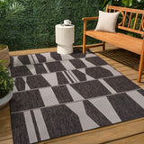 Moor Modern Geometric Abstract Two-tone Indoor/Outdoor Area Rug