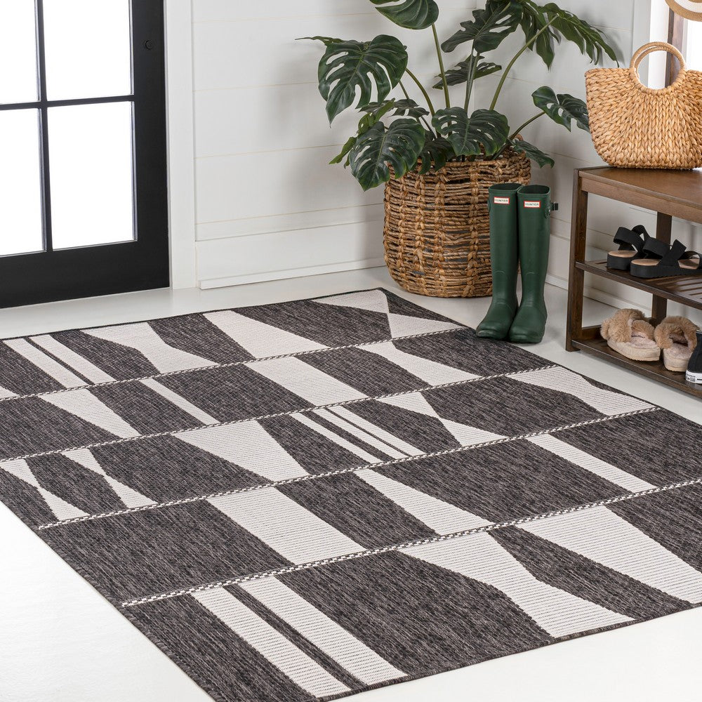 Moor Modern Geometric Abstract Two-tone Indoor/Outdoor Area Rug