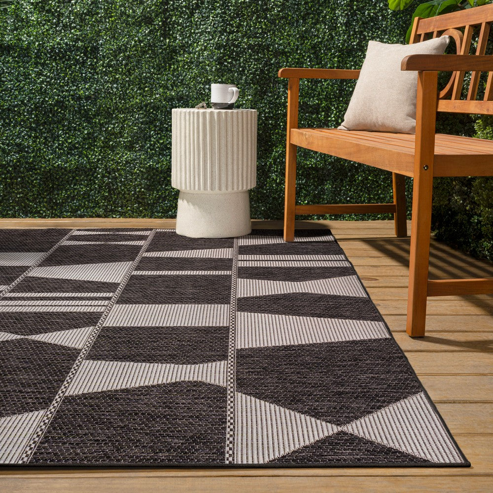 Moor Modern Geometric Abstract Two-tone Indoor/Outdoor Area Rug