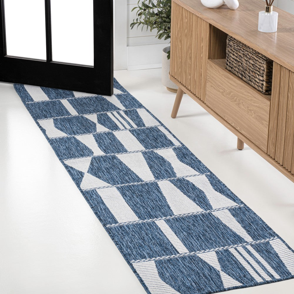 Moor Modern Geometric Abstract Two-tone Indoor/Outdoor Area Rug