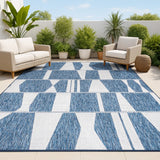 Moor Modern Geometric Abstract Two-tone Indoor/Outdoor Area Rug