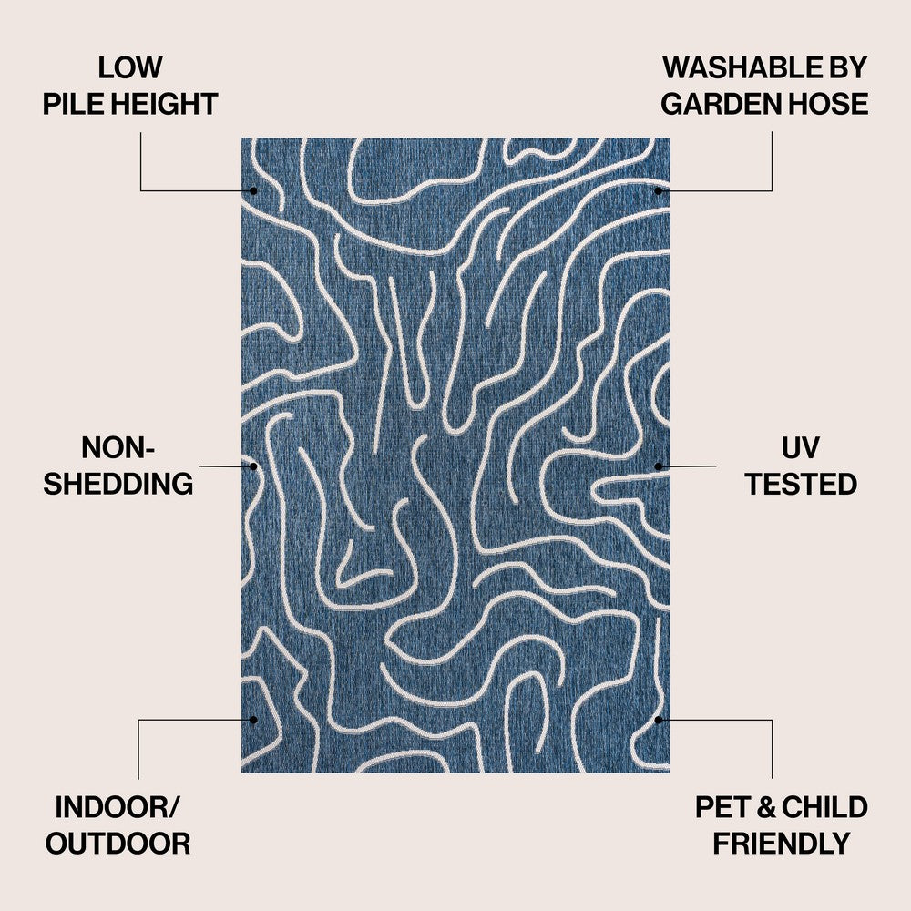 Amon Modern Coastal Organic Shapes Indoor/Outdoor Area Rug