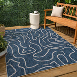 Amon Modern Coastal Organic Shapes Indoor/Outdoor Area Rug