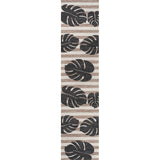 Mica Classic Beach Stripe And Monstera Leaf Indoor/Outdoor Area Rug