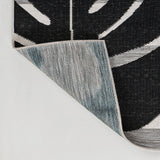 Mica Classic Beach Stripe And Monstera Leaf Indoor/Outdoor Area Rug