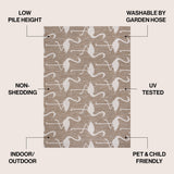 Pepper Casual Coastal Flamingos Two-tone Indoor/Outdoor Area Rug