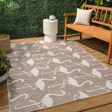 Pepper Casual Coastal Flamingos Two-tone Indoor/Outdoor Area Rug