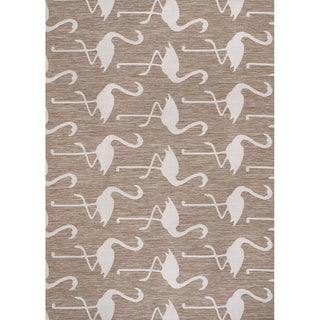 Pepper Casual Coastal Flamingos Two-tone Indoor/Outdoor Area Rug