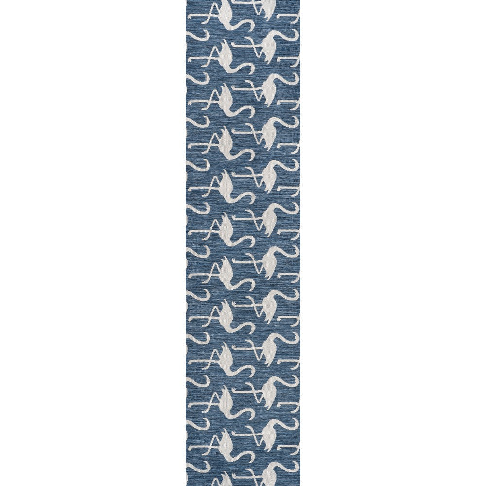 Pepper Casual Coastal Flamingos Two-tone Indoor/Outdoor Area Rug