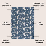 Pepper Casual Coastal Flamingos Two-tone Indoor/Outdoor Area Rug