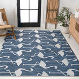 Pepper Casual Coastal Flamingos Two-tone Indoor/Outdoor Area Rug