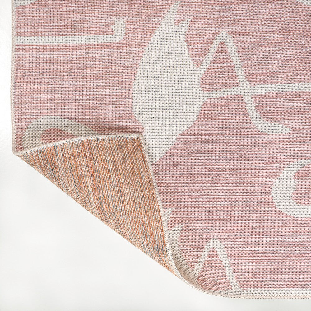 Pepper Casual Coastal Flamingos Two-tone Indoor/Outdoor Area Rug