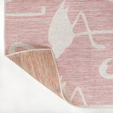 Pepper Casual Coastal Flamingos Two-tone Indoor/Outdoor Area Rug