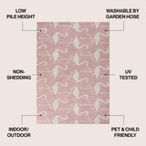 Pepper Casual Coastal Flamingos Two-tone Indoor/Outdoor Area Rug