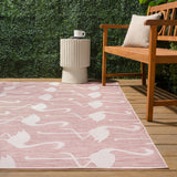 Pepper Casual Coastal Flamingos Two-tone Indoor/Outdoor Area Rug