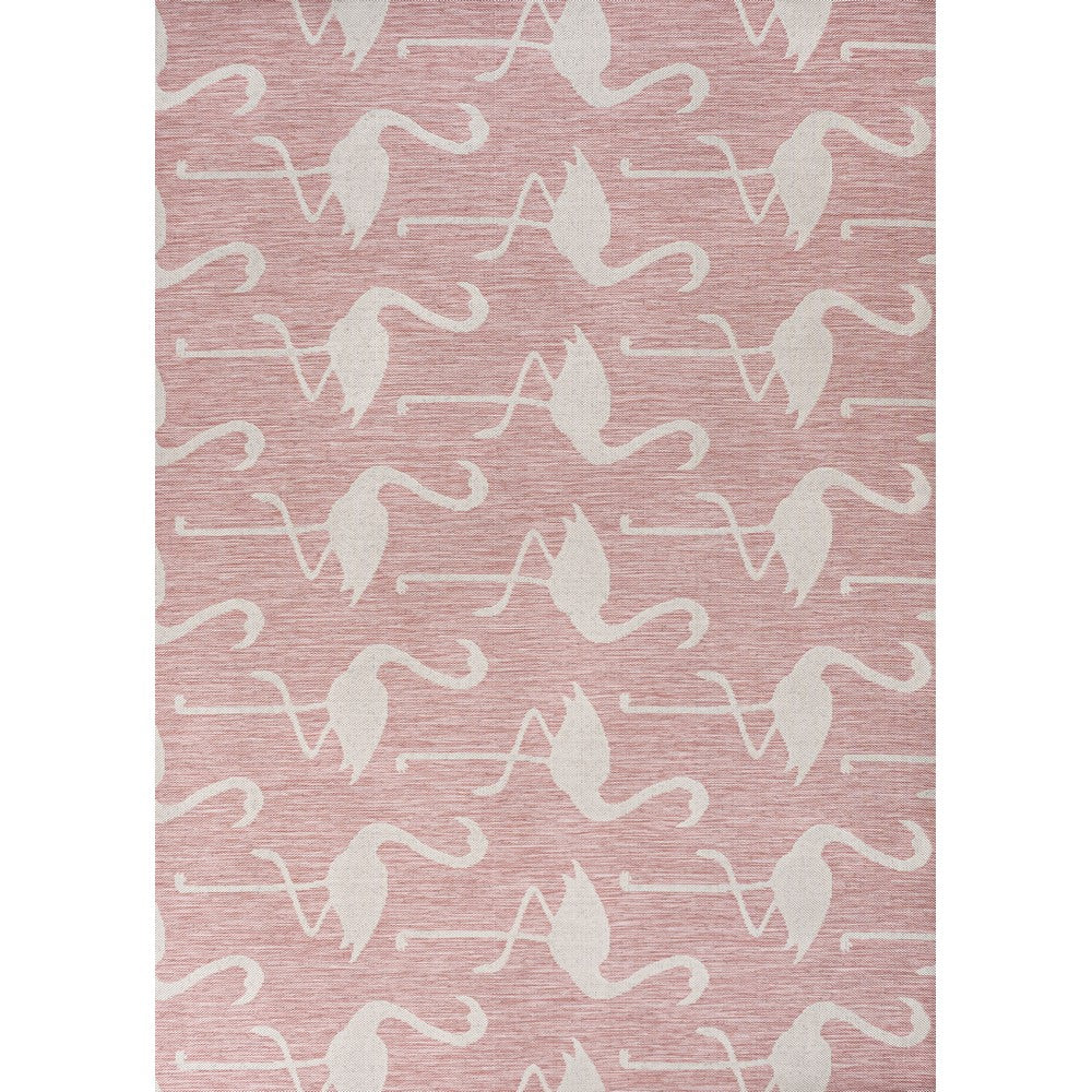 Pepper Casual Coastal Flamingos Two-tone Indoor/Outdoor Area Rug