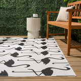 Pepper Casual Coastal Flamingos Two-tone Indoor/Outdoor Area Rug