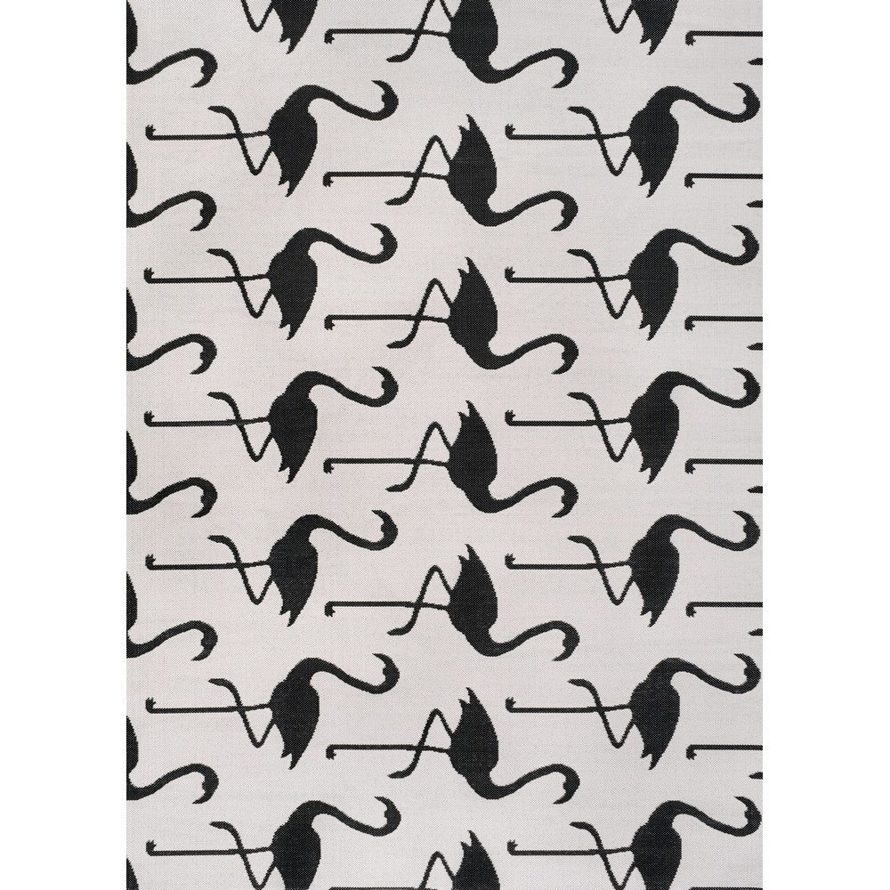 Pepper Casual Coastal Flamingos Two-tone Indoor/Outdoor Area Rug