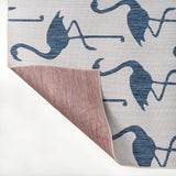 Pepper Casual Coastal Flamingos Two-tone Indoor/Outdoor Area Rug