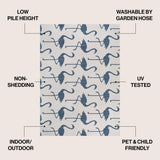 Pepper Casual Coastal Flamingos Two-tone Indoor/Outdoor Area Rug