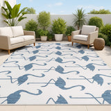 Pepper Casual Coastal Flamingos Two-tone Indoor/Outdoor Area Rug