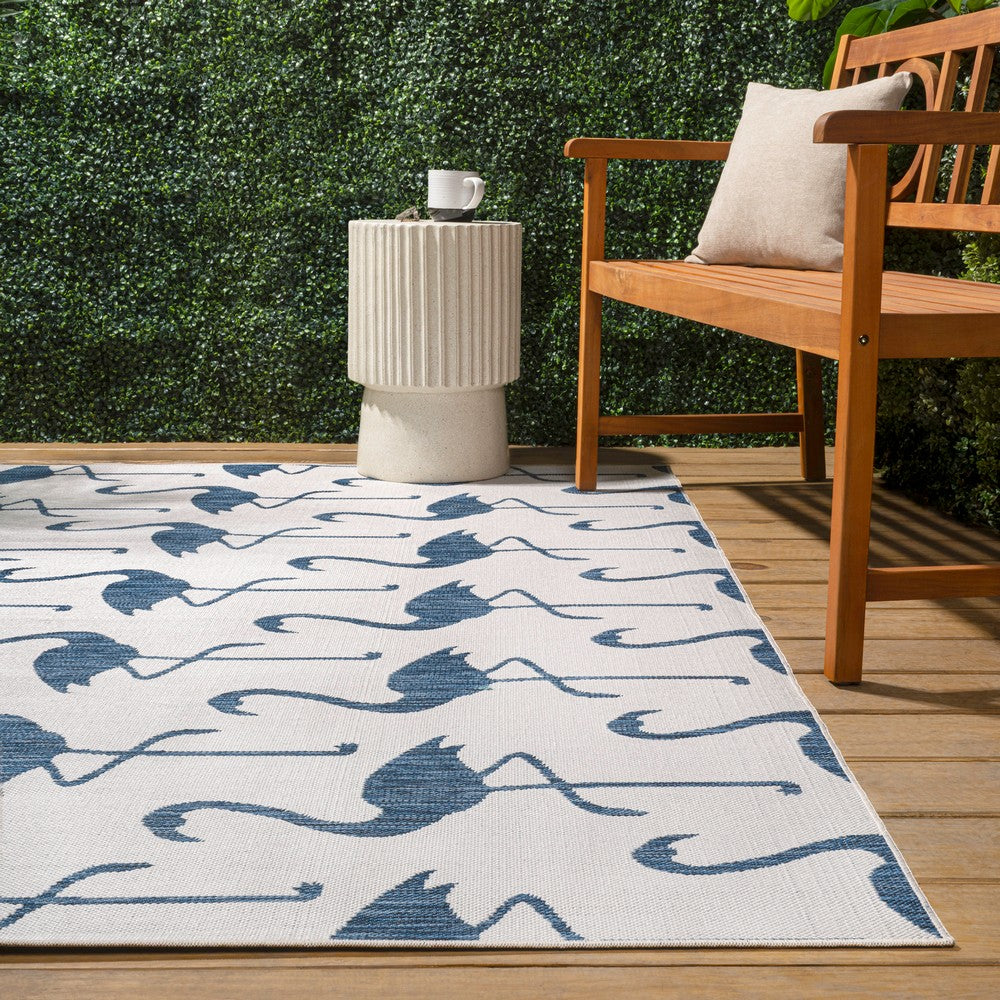 Pepper Casual Coastal Flamingos Two-tone Indoor/Outdoor Area Rug