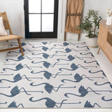 Pepper Casual Coastal Flamingos Two-tone Indoor/Outdoor Area Rug