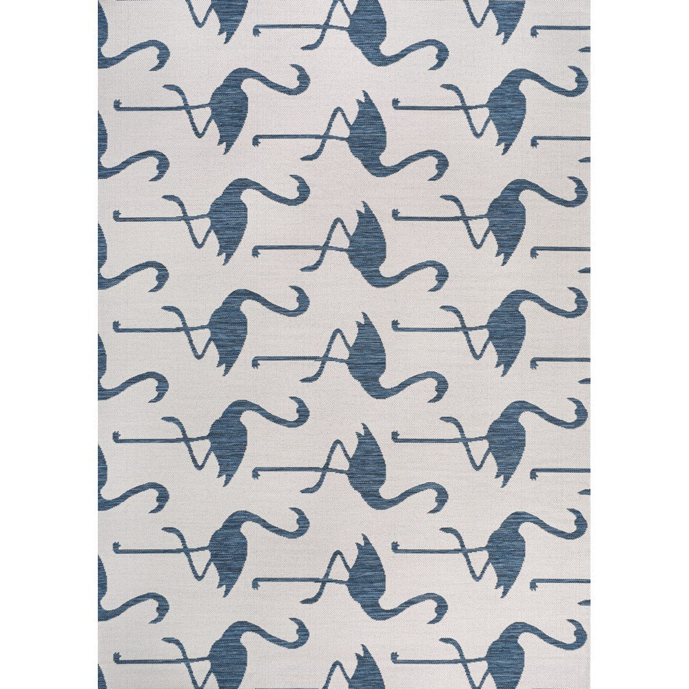 Pepper Casual Coastal Flamingos Two-tone Indoor/Outdoor Area Rug