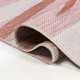 River Classic Beach Stripe And Palm Leaf Indoor/Outdoor Area Rug