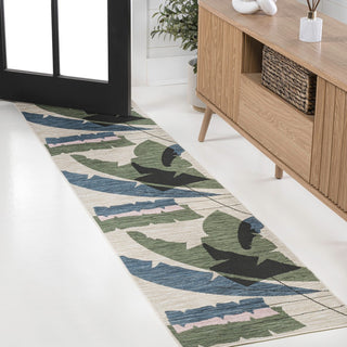 Spruce Coastal Vintage Abstract Palm Leaf Indoor/Outdoor Area Rug