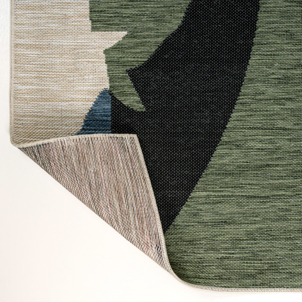 Spruce Coastal Vintage Abstract Palm Leaf Indoor/Outdoor Area Rug