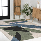 Spruce Coastal Vintage Abstract Palm Leaf Indoor/Outdoor Area Rug