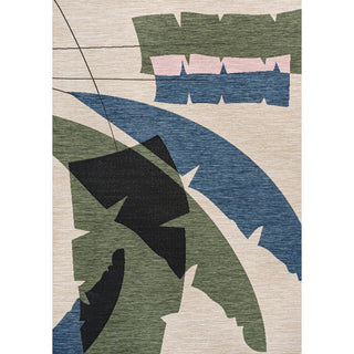 Spruce Coastal Vintage Abstract Palm Leaf Indoor/Outdoor Area Rug