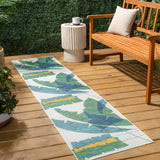 Spruce Coastal Vintage Abstract Palm Leaf Indoor/Outdoor Area Rug