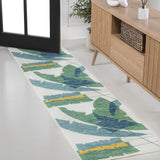 Spruce Coastal Vintage Abstract Palm Leaf Indoor/Outdoor Area Rug