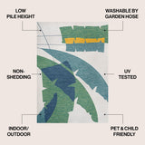 Spruce Coastal Vintage Abstract Palm Leaf Indoor/Outdoor Area Rug