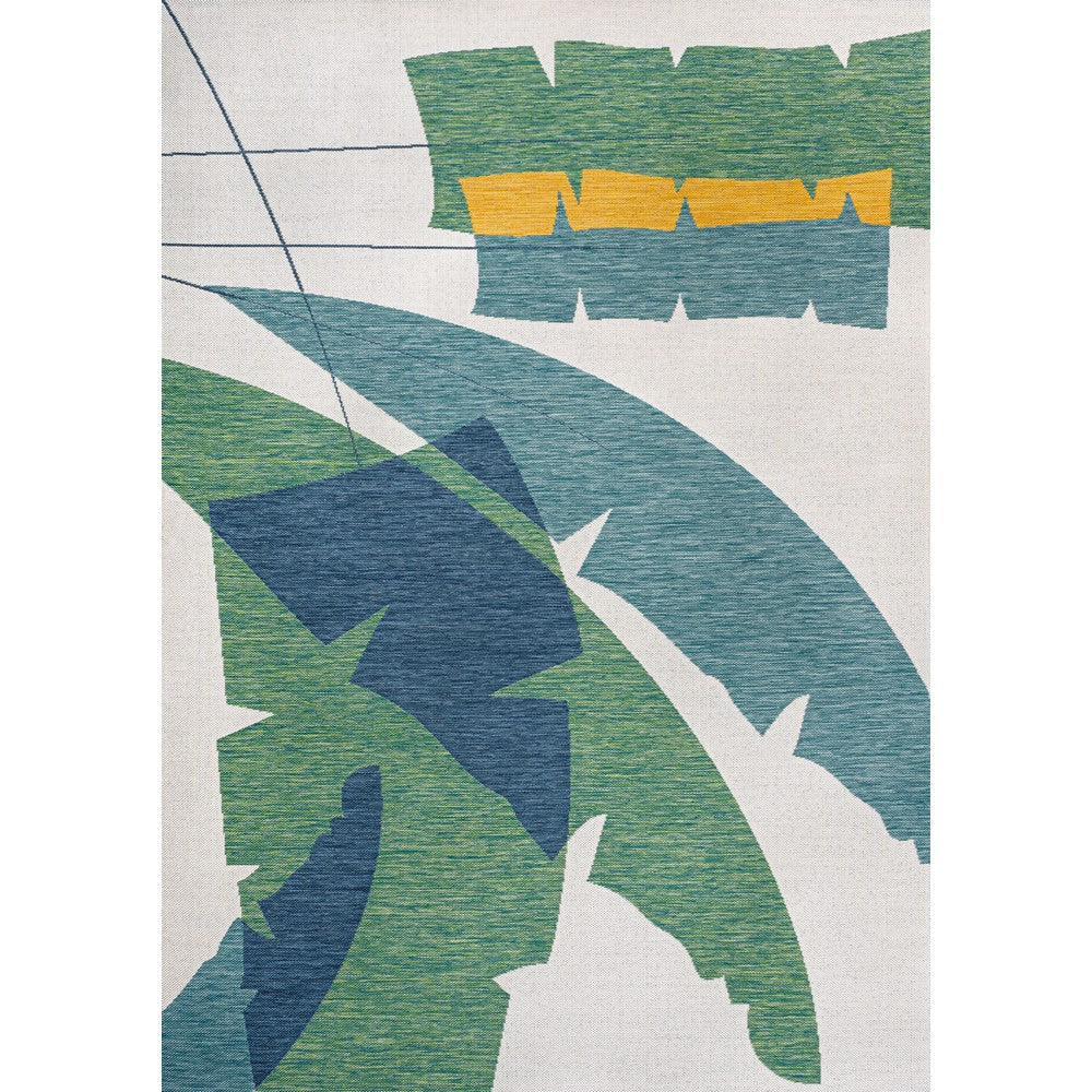 Spruce Coastal Vintage Abstract Palm Leaf Indoor/Outdoor Area Rug