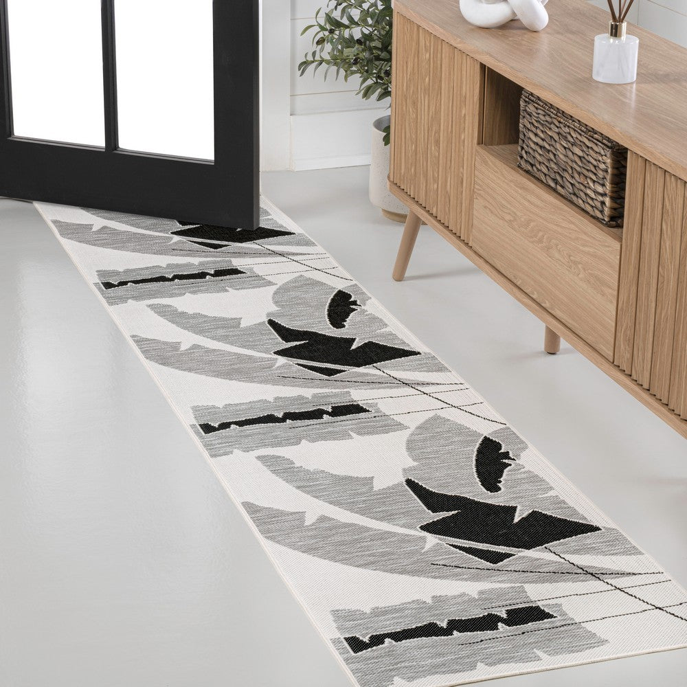Spruce Coastal Vintage Abstract Palm Leaf Indoor/Outdoor Area Rug